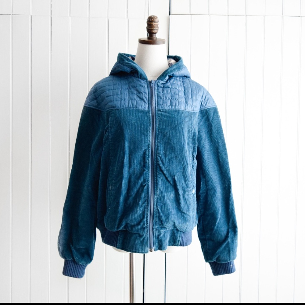 Vintage Blue Hooded Jacket